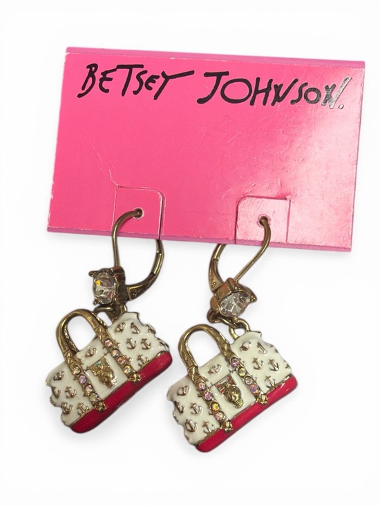 Betsey Johnson Jewelry - Betsey Johnson Ivy League Skull Purse Drop Earrings